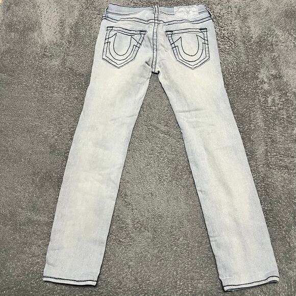 True Religion Jeans Mens 29 Rocco Relaxed Skinny Distressed Light Wash *** - Picture 1 of 12